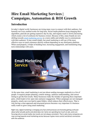 Effective Email Marketing Services: Campaigns, Automation & ROI Growth ...