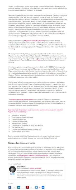 Hire magento e commerce developer from imobdev to strengthen multi channel selling