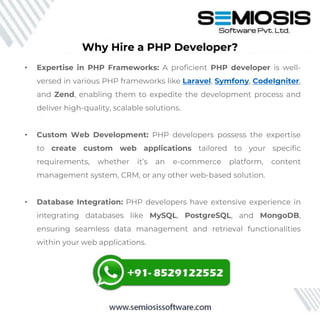 Hire PHP Developer - Semiosis Software - ☎ +1 9177322215 | PDF