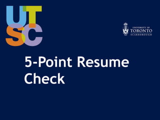 5-Point Resume Check 