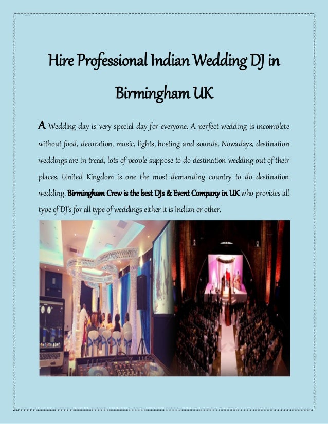 Hire Professional Indian Wedding Dj In Birmingham Uk