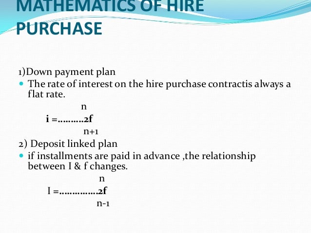 how to calculate hire purchase interest