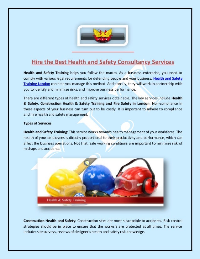 Hire the Best Health and Safety Consultancy Services