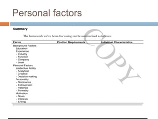 Personal factors
 