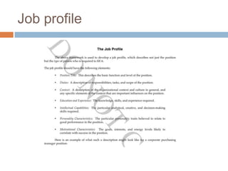 Job profile
 