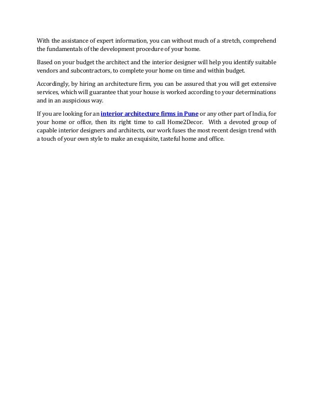 hiring an interior architecture firm in pune