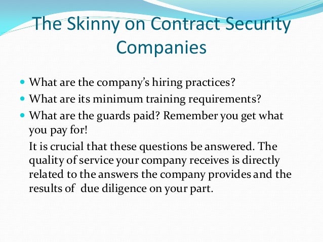 security contract