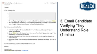 3. Email Candidate
Verifying They
Understand Role
(1 mins)
 