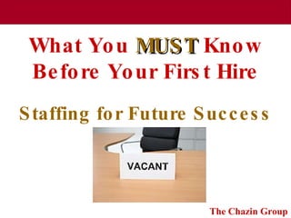 What You  MUST  Know Before Your First Hire Staffing for Future Success 