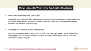 Hiring React Native Developers: A Comprehensive Guide | PPT