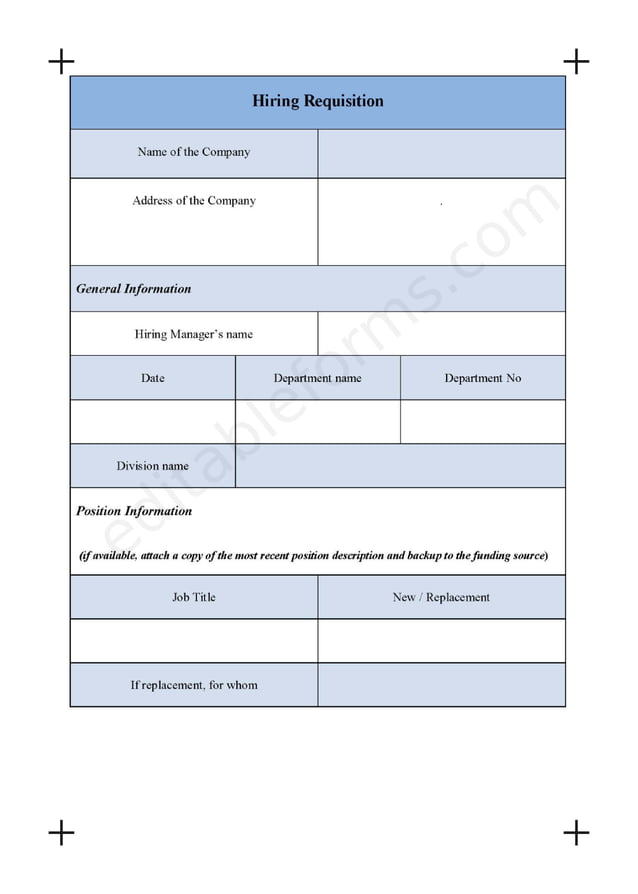 Fillable Requisition Form.pdf Hiring Requisition Fillable PDF Template | PDF