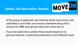 Of the group of applicants who followed all the instructions, and
submitted a cover letter and mission statement along wit...