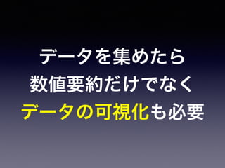 データを集めたら
数値要約だけでなく
データの可視化も必要
 