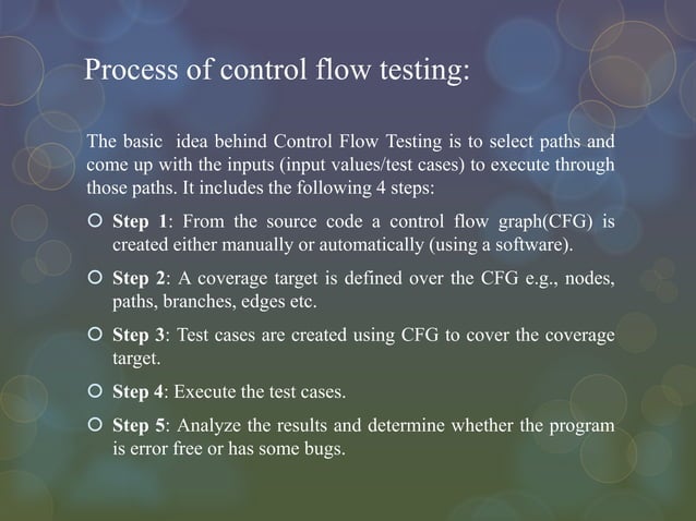 Control Flow Testing