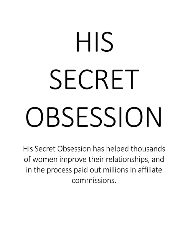 His secretobsession PDF