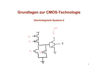 Grundlagen zur CMOS-Technologie
G   dl         CMOS T h l i

        (Hochintegrierte Systeme I)




                                      1
 