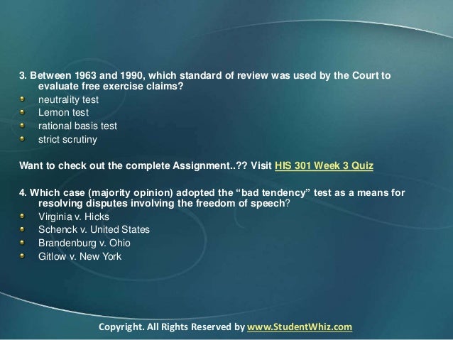 HIS 301 Week 4 Quiz