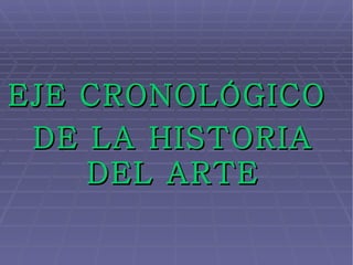 EJE CRONOLÓGICO  DE LA HISTORIA DEL ARTE 