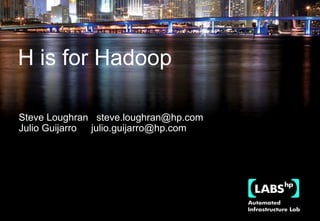 September 2008 H is for Hadoop Steve Loughran  [email_address] Julio Guijarro  [email_address] 