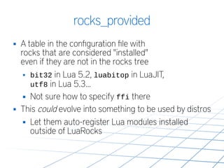 What's New in LuaRocks - Lua Workshop 2014 - Hisham Muhammad | PDF