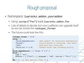 What's New in LuaRocks - Lua Workshop 2014 - Hisham Muhammad | PDF
