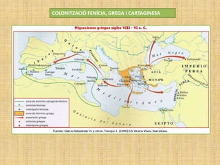 COLONITZACIÓ FENÍCIA, GREGA I CARTAGINESA
 