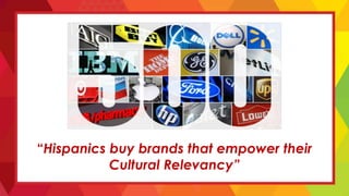 “Hispanics buy brands that empower their
Cultural Relevancy”
 