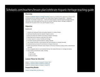 Scholastic.com/teachers/lesson-plan/celebrate-hispanic-heritage-teaching-guide
 
