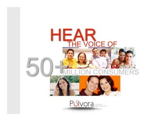 HEAR OF
  THE VOICE



50+
  MILLION CONSUMERS
 
