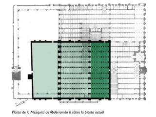 Planta de la Mezquita de Abderramán II sobre la planta actual
 