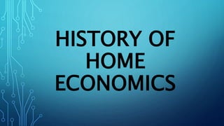 HISTORY OF
HOME
ECONOMICS
 
