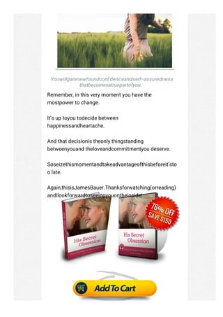 Conversion Obsession His Secret Obsession - Insane Conversions and 90%! | PDF