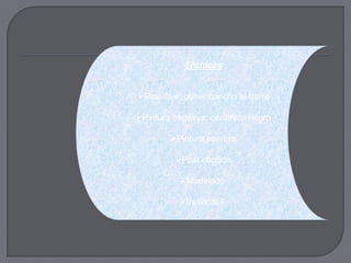 Técnicas


Pastillaje: poner concho al barro

Pintura negativa: cerámica negra

        Pintura positiva

         Post cocción

          Modelado

          Incisiones
 