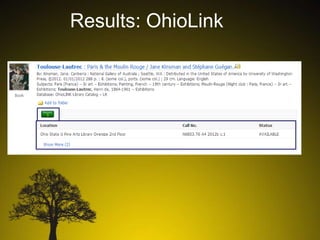 Results: OhioLink

 