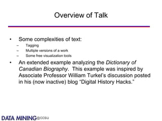 Hist 511 digital history and text mining 2011 | PPT