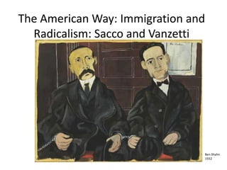 The American Way: Immigration and
Radicalism: Sacco and Vanzetti
Ben Shahn
1932
 