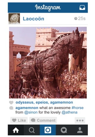 Laocoön
odysseus, epeios, agamemnon
agamemnon what an awesome #horse
from @sinon for the lovely @athena
 