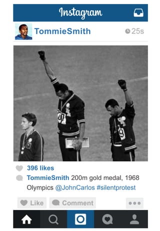 TommieSmith
396 likes
TommieSmith 200m gold medal, 1968
Olympics @JohnCarlos #silentprotest
 