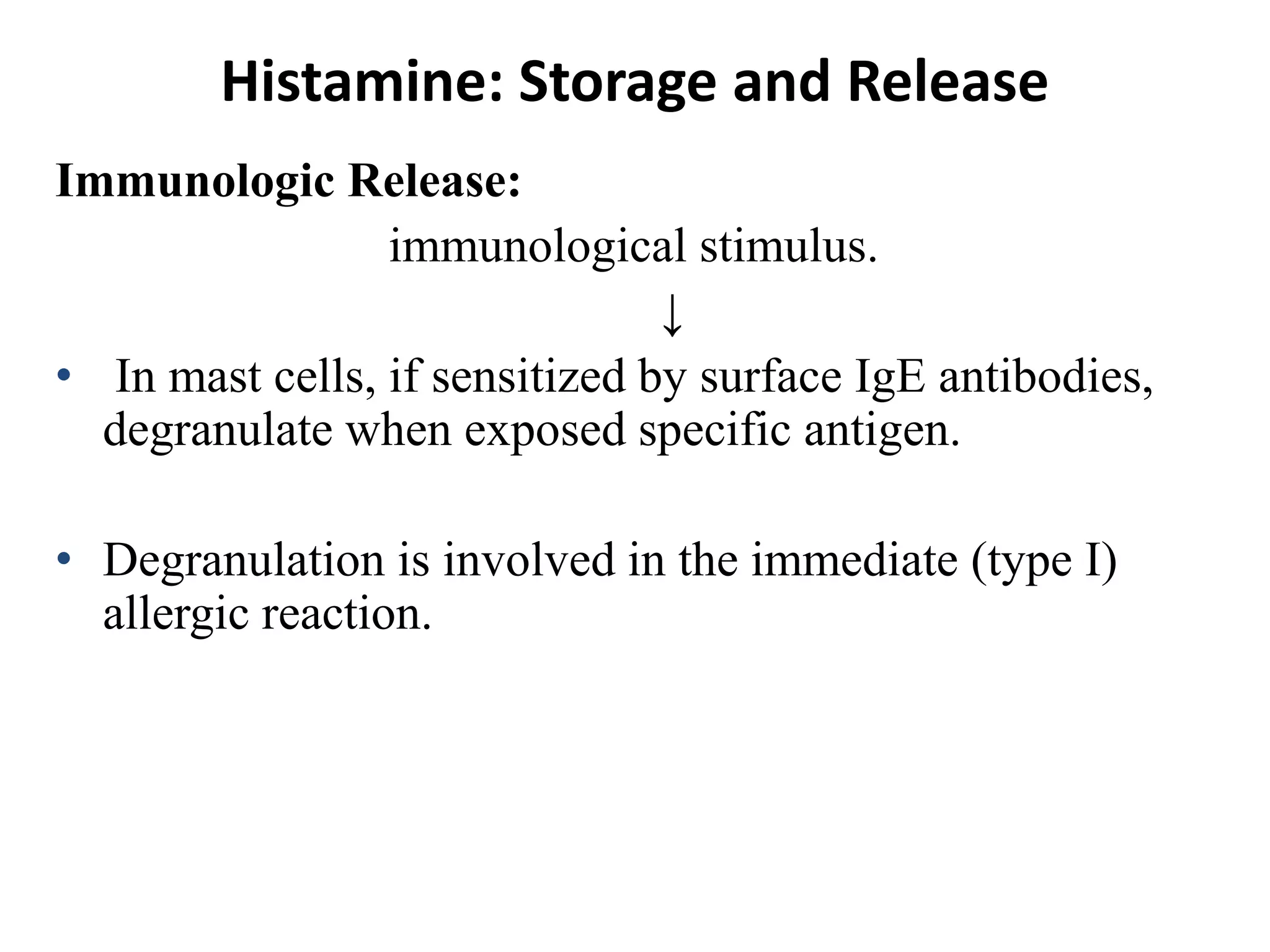 Histamine Storage Histamine and antihistamin | PPTX