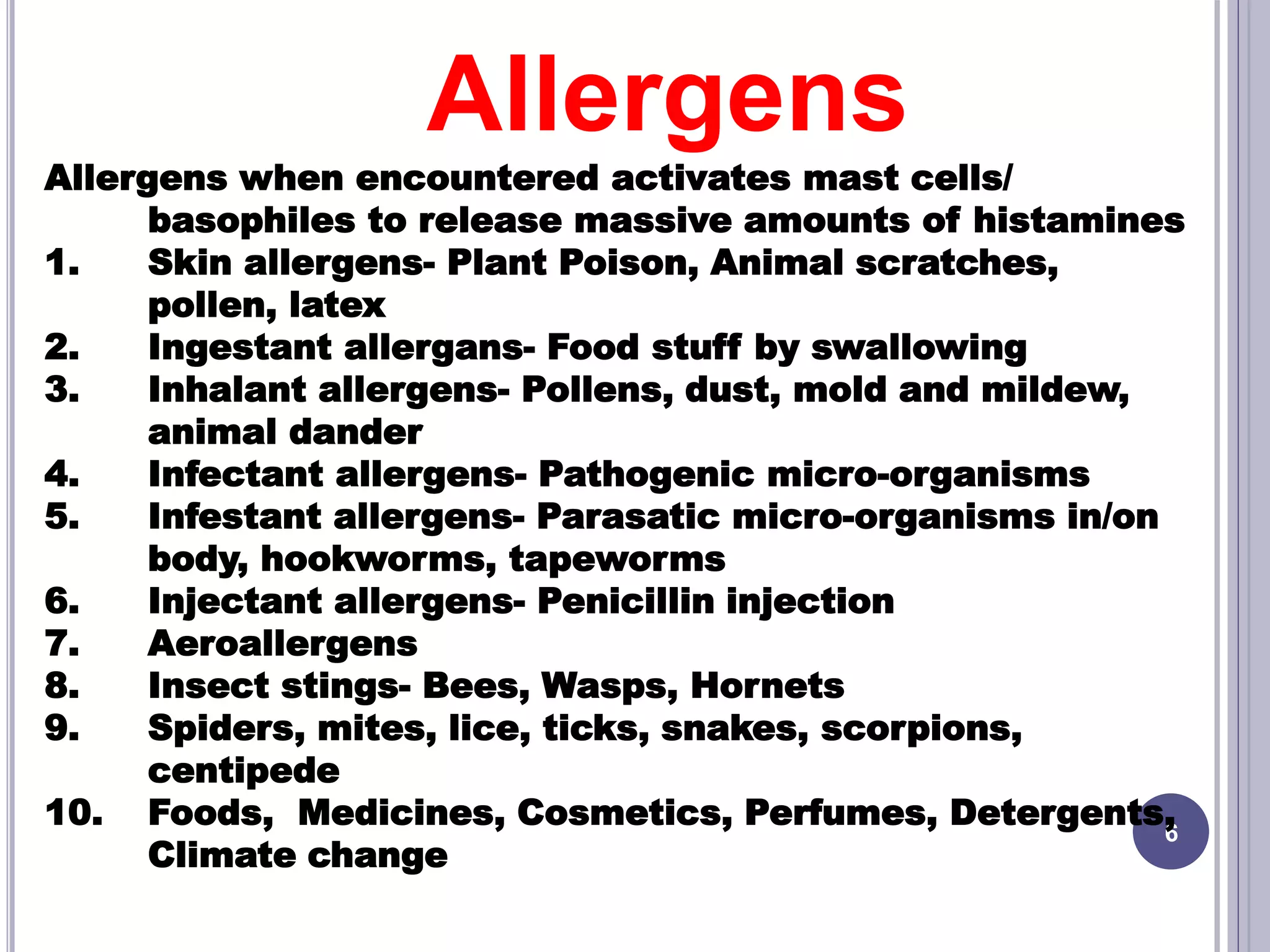 Allergy, Histamines and antihistamines PPT