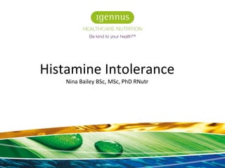 Managing histamine intolerance