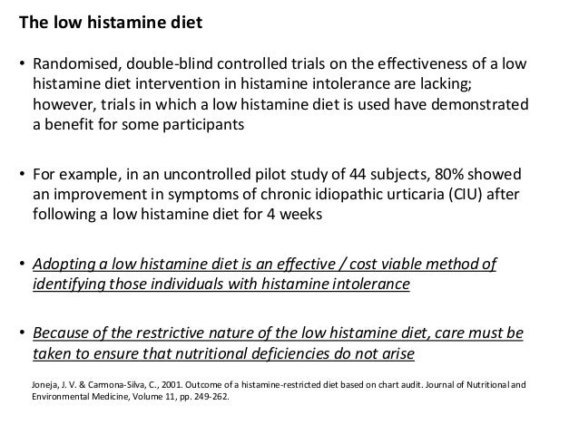 Low Histamine Food Chart