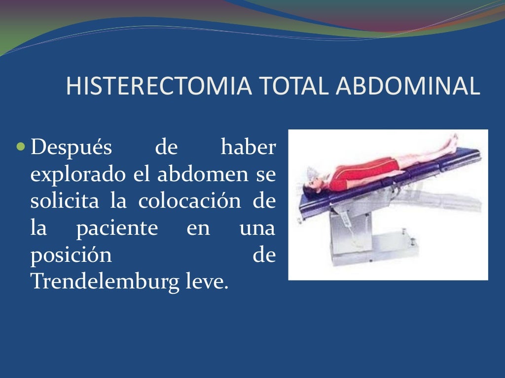 Histerectomia total abdominal tecnica quirúrgica