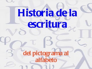 Historia de la escritura del pictograma al alfabeto 