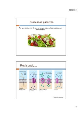 18/05/2011




               Processos passivos

Por que saladas não devem ser temperadas muito antes de serem
                        consumidas?




 Revisando...




                                                Processos Passivos




                                                                            11
 