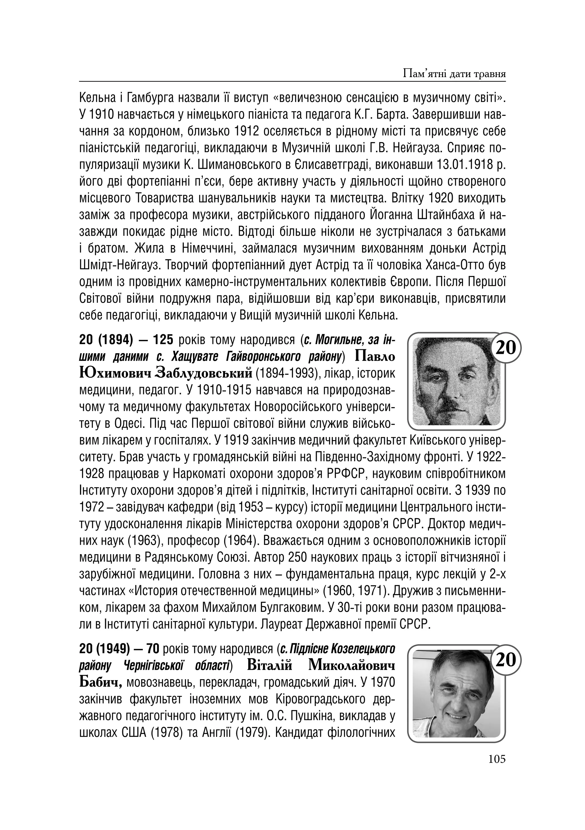 Історичний календар Кіровоградщини на 2019 р.