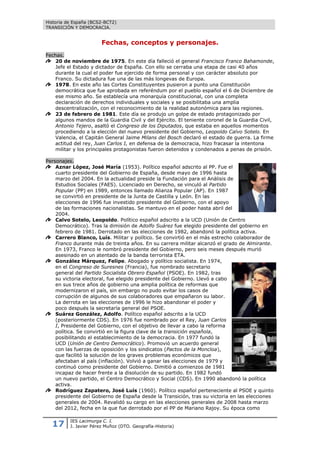 Historia de España (2º Bachillerato)
TRANSICIÓN Y DEMOCRACIA.
17 http://javier2pm.blogspot.com.es
texto_13
La Constitución...