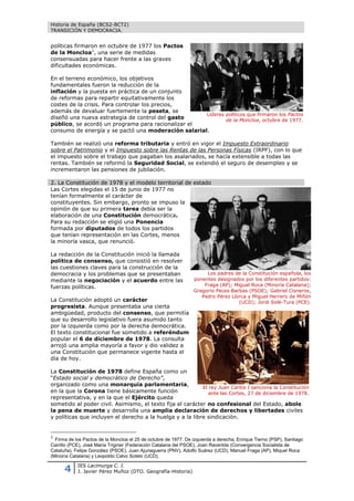 Historia de España (2º Bachillerato)
TRANSICIÓN Y DEMOCRACIA.
4 http://javier2pm.blogspot.com.es
El papel del rey fue deci...