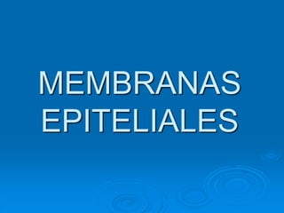 MEMBRANAS
EPITELIALES
 