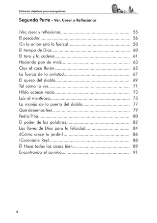 Historias objetivas para evangelismo


    Segunda Parte - Ver, Creer y Reflexionar

    ¡Ver, creer y reflexionar.........................................................       55
    El pescador...........................................................................   56
    ¡En la unión está la fuerza!...................................................          58
    El tiempo de Dios.................................................................       60
    El toro y la cadena..............................................................        61
    Haciendo pan de maíz........................................................             63
    Clay el coco llorón..............................................................        65
    La fuerza de la amistad......................................................            67
    El queso del diablo.............................................................         69
    Tal como lo ves...................................................................       71
    Hilda cabeza vacía..............................................................         73
    Luis el mentiroso..................................................................      75
    La manija de la puerta del diablo.......................................                 77
    Qué debemos leer................................................................         79
    Pedro Piña...........................................................................    80
    El poder de las palabras...................................................              82
    Las llaves de Dios para la felicidad....................................                 84
    ¿Cómo crece tu jardín?.....................................................              86
    ¡Coronadle Rey!..................................................................        88
    Él Hace todas las cosas bien...............................................              89
    Encontrando el camino........................................................            91




6
 